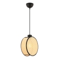 Luster na lanku DRUM 1xE27/60W/230V béžová/čierna