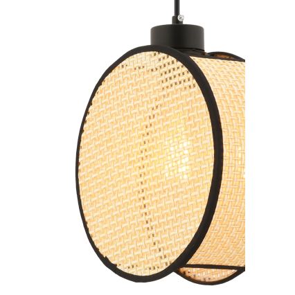 Luster na lanku DRUM 1xE27/60W/230V béžová/čierna