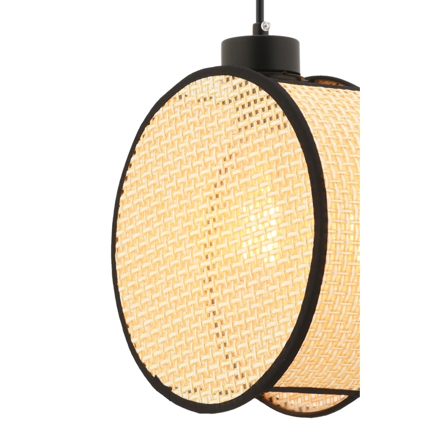 Luster na lanku DRUM 1xE27/60W/230V béžová/čierna