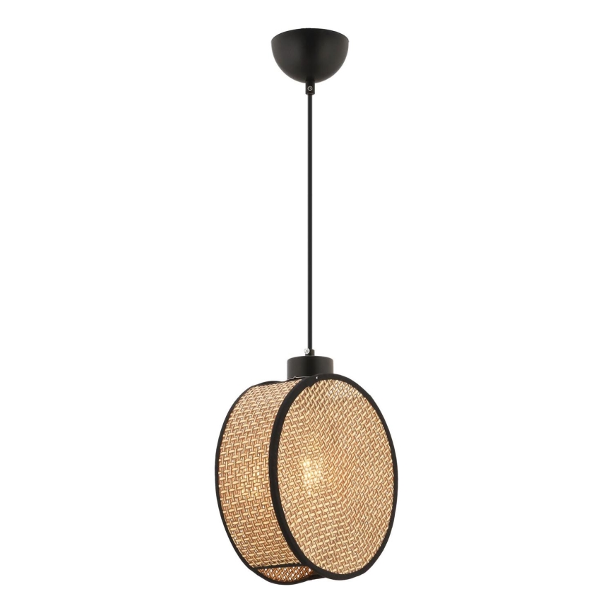 Luster na lanku DRUM 1xE27/60W/230V hnedá/čierna
