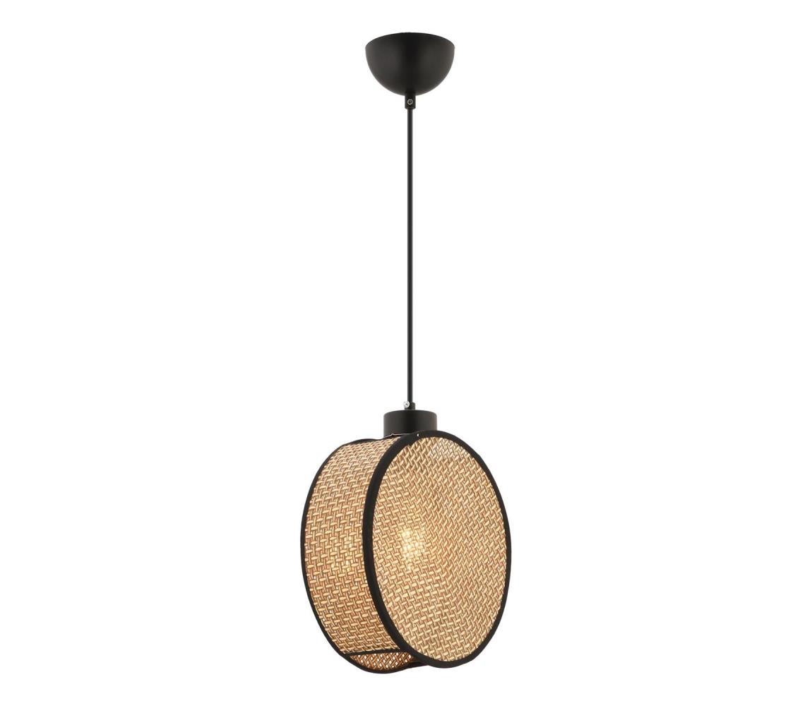 Luster na lanku DRUM 1xE27/60W/230V hnedá/čierna 390FLH2526