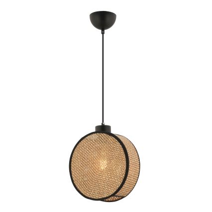 Luster na lanku DRUM 1xE27/60W/230V hnedá/čierna