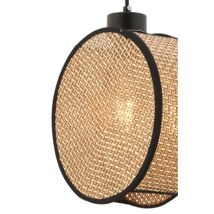 Luster na lanku DRUM 1xE27/60W/230V hnedá/čierna
