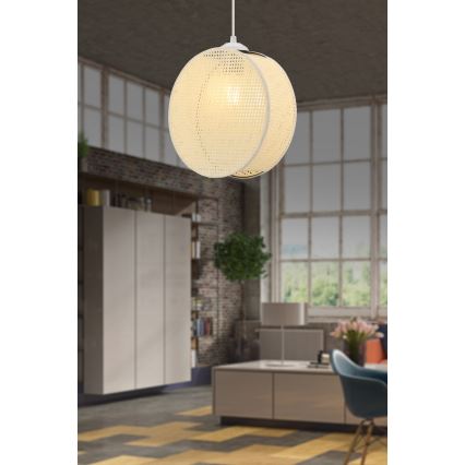 Luster na lanku DRUM 1xE27/60W/230V krémový