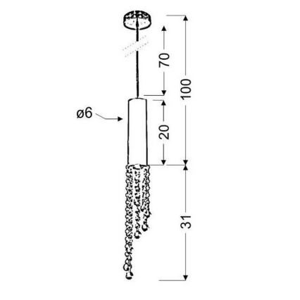 Luster na lanku DUERO 1xGU10/3W/230V