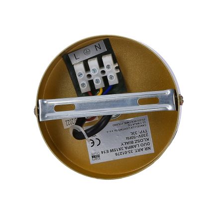 Luster na lanku DUO 3xE14/40W/230V zlatá/čierna