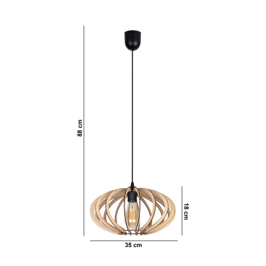 Luster na lanku EARTH 1xE27/60W/230V čierna/béžová