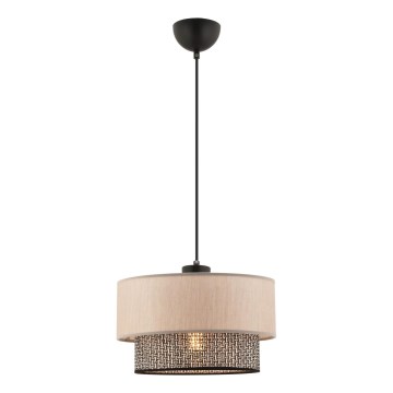 Luster na lanku ECHO 1xE27/60W/230V béžová/šedá
