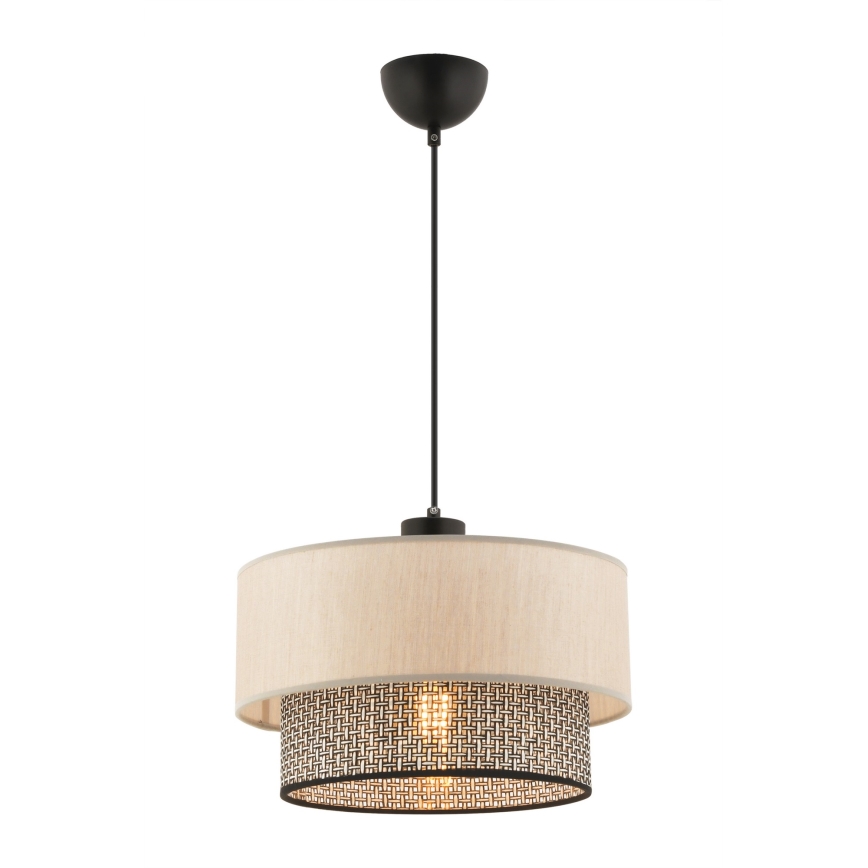 Luster na lanku ECHO 1xE27/60W/230V béžová/šedá