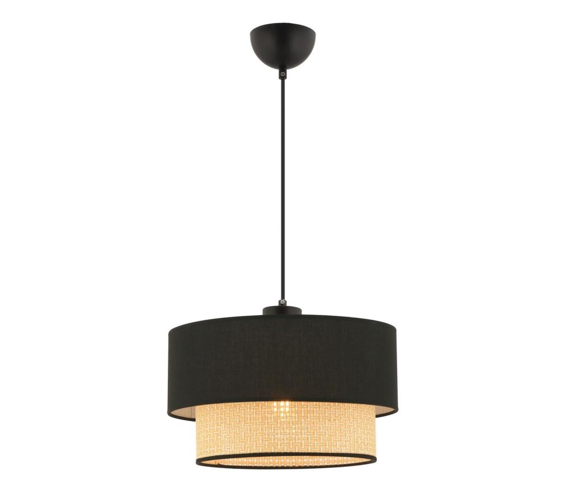 Luster na lanku ECHO 1xE27/60W/230V čierna/béžová 390FLH2511