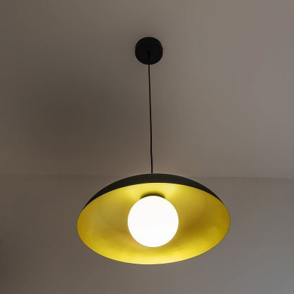Luster na lanku ECLIPSE 1xE27/15W/230V čierna/zlatá