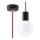 Luster na Lanku EDISON 1xE27/60W/230V čierna, červená