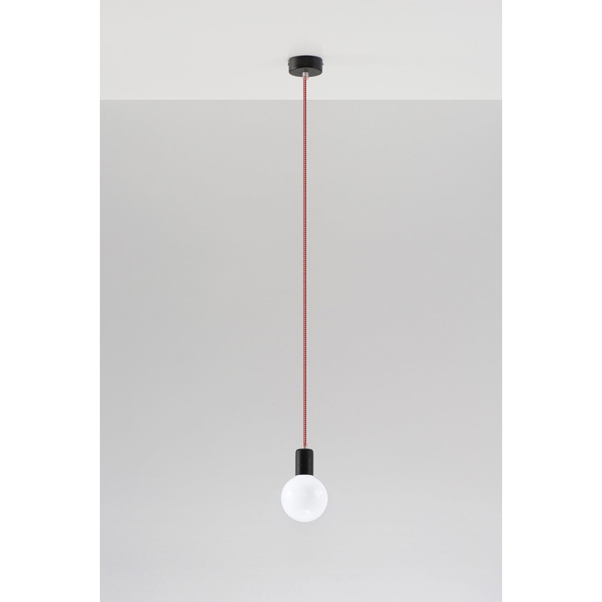 Sollux SL.0158 - Luster na Lanku EDISON 1xE27/60W/230V čierna, červená