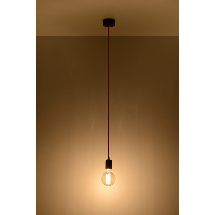 Sollux SL.0158 - Luster na Lanku EDISON 1xE27/60W/230V čierna, červená