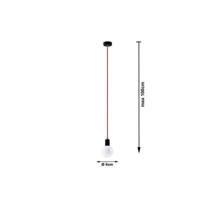 Sollux SL.0158 - Luster na Lanku EDISON 1xE27/60W/230V čierna, červená