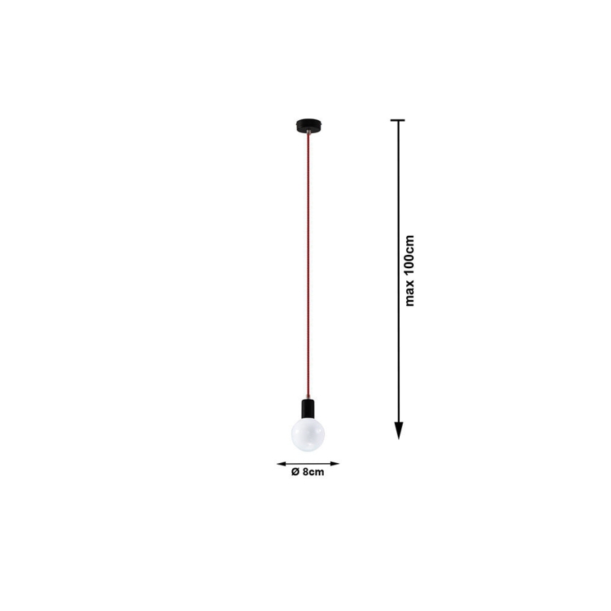 Sollux SL.0158 - Luster na Lanku EDISON 1xE27/60W/230V čierna, červená