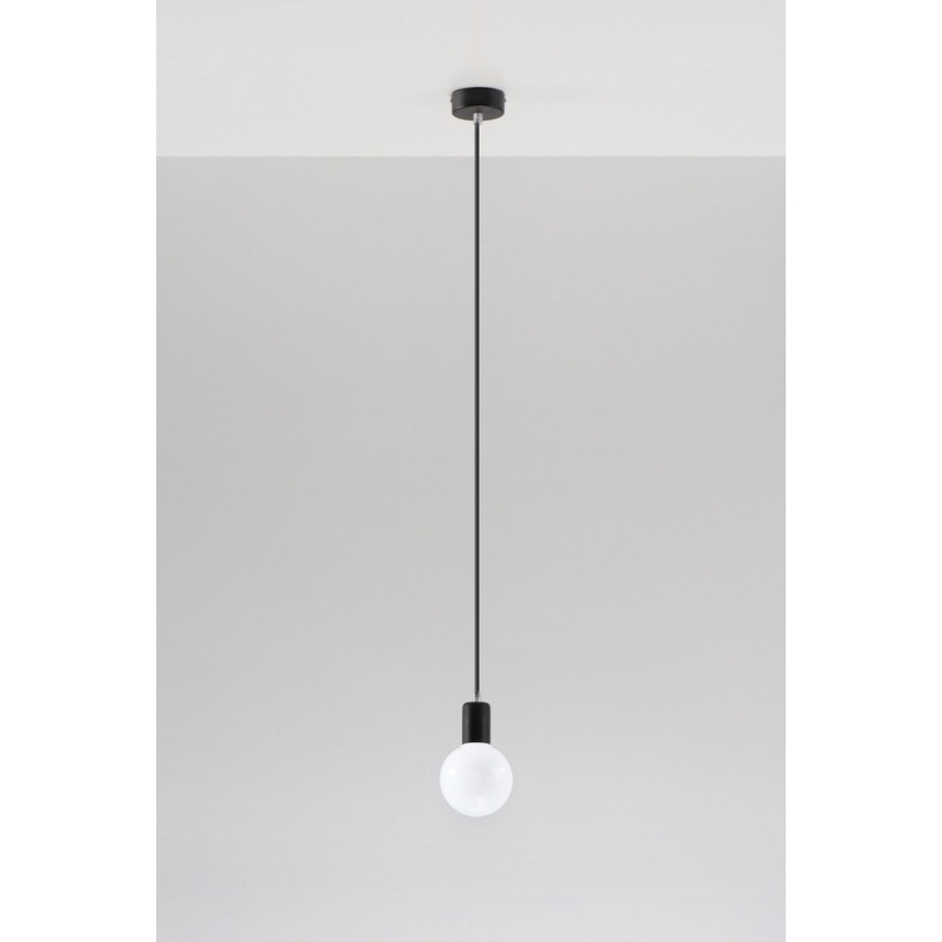 Luster na lanku EDISON 1xE27/60W/230V čierna