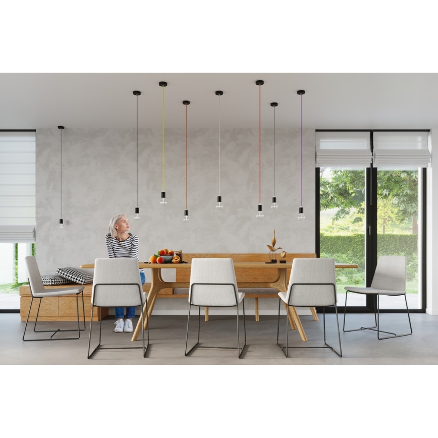 Luster na Lanku EDISON 1xE27/60W/230V oranžová