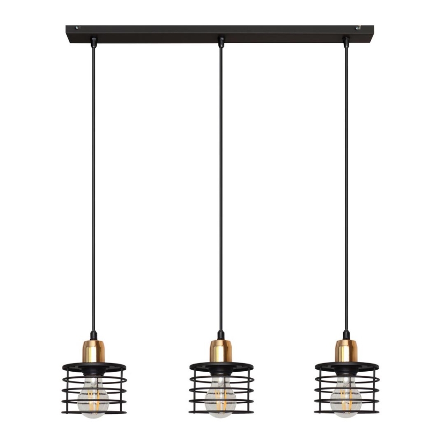Luster na lanku EDISON 3xE27/15W/230V