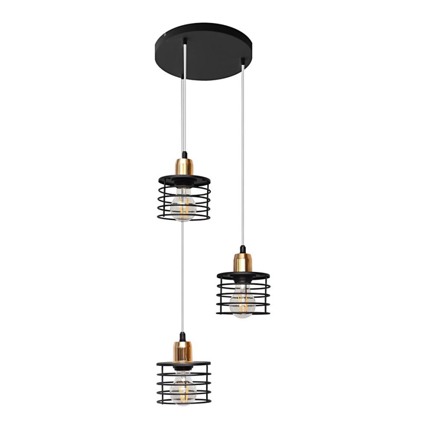 Luster na lanku EDISON 3xE27/15W/230V