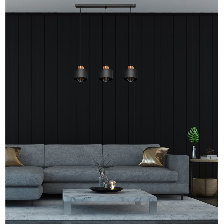 Luster na lanku EDISON 3xE27/15W/230V