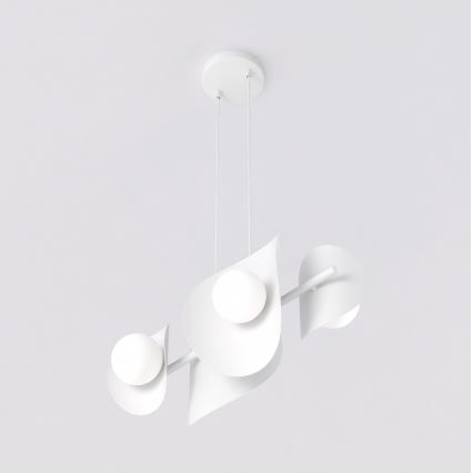 Luster na lanku ELEMENTI 4xG9/8W/230V biela