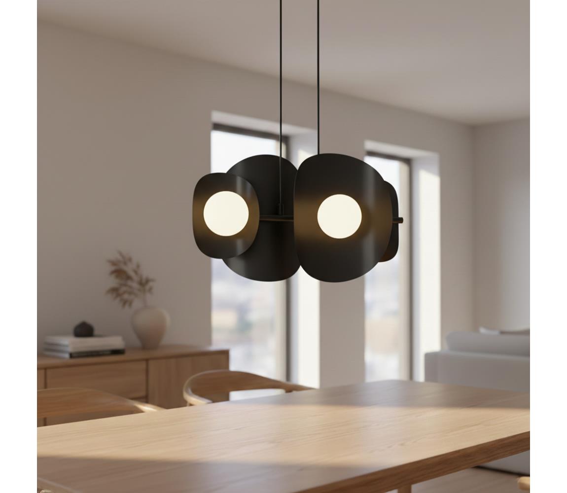 EMIBIG Luster na lanku ELEMENTI 4xG9/8W/230V čierny 1491/4