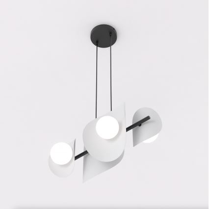 Luster na lanku ELEMENTI 4xG9/8W/230V sivá