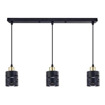 Luster na lanku ELEN 3xE27/35W/230V čierna/zlatá