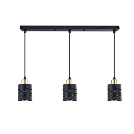 Luster na lanku ELEN 3xE27/35W/230V čierna/zlatá