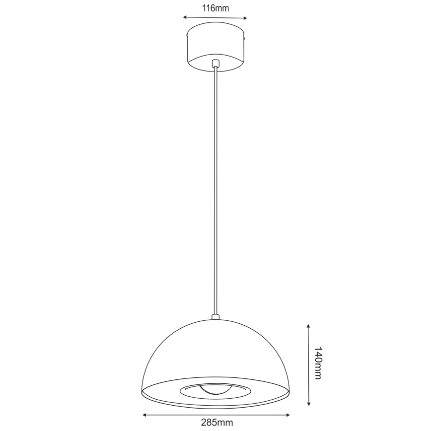 Luster na lanku ELGUND 1xE27/15W/230V pr. 28,5 cm béžová
