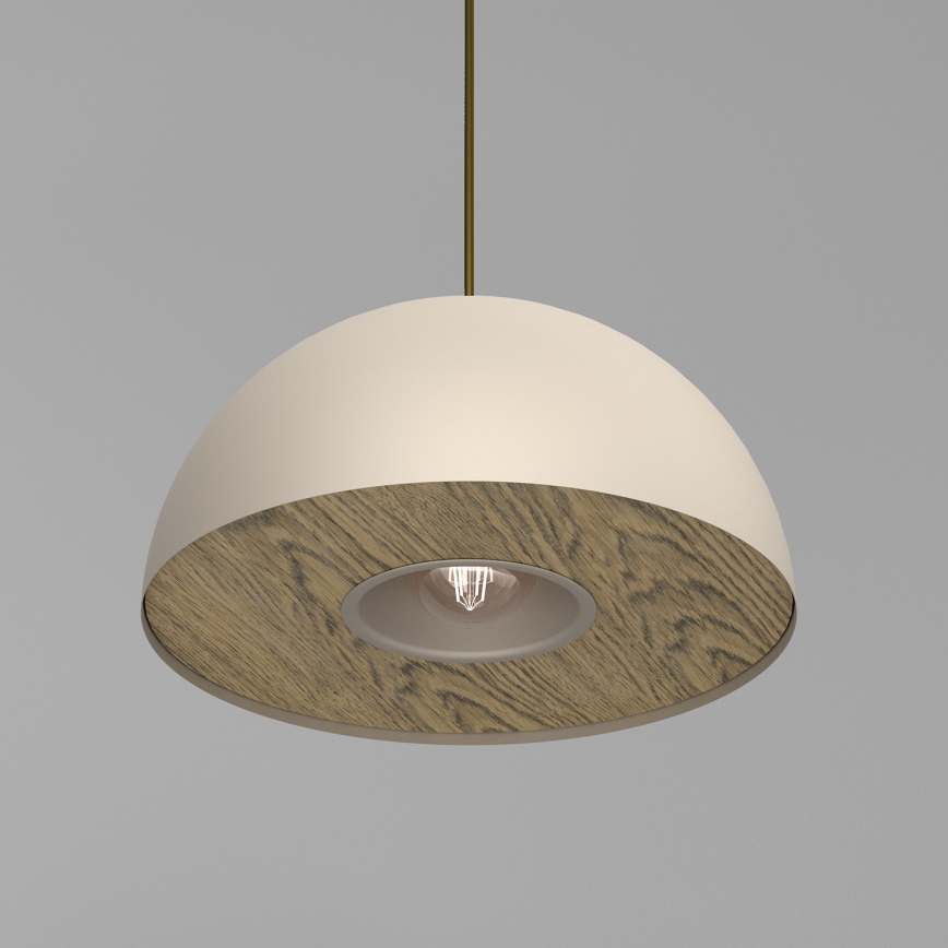 Luster na lanku ELGUND 1xE27/15W/230V pr. 35 cm béžová