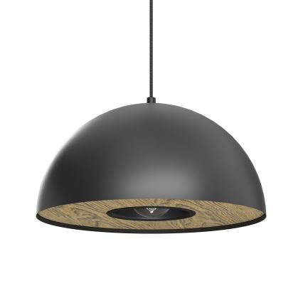 Luster na lanku ELGUND 1xE27/15W/230V pr. 35 cm čierna