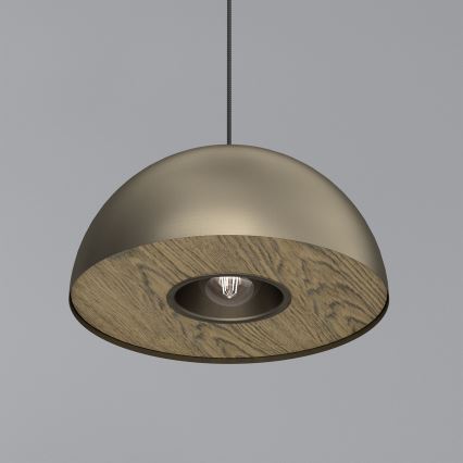 Luster na lanku ELGUND 1xE27/15W/230V pr. 35 cm mosadz