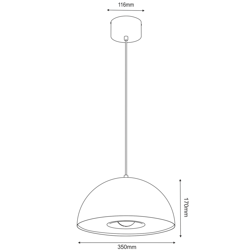 Luster na lanku ELGUND 1xE27/15W/230V pr. 35 cm mosadz