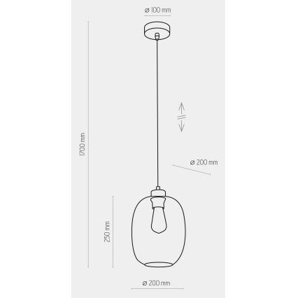 Luster na lanku ELIO 1xE27/15W/230V modrá