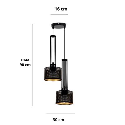 Luster na lanku ELIS 2xE27/60W/230V pr. 30 cm