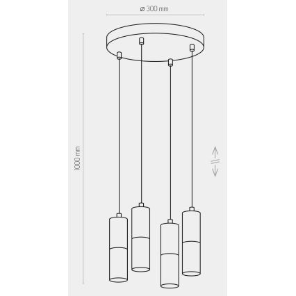 Luster na lanku ELIT 4xGU10/10W/230V biela