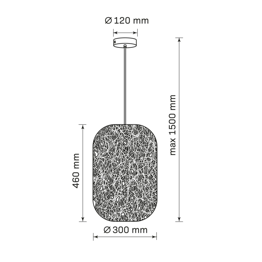 Luster na lanku ELLEN 1xE27/20W/230V pr. 30 cm antracit