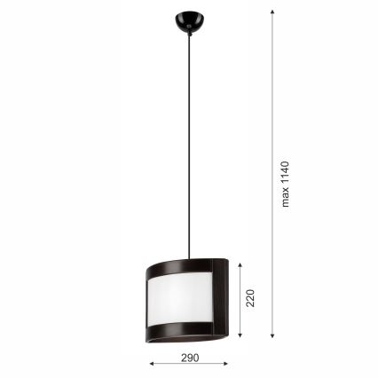 Luster na lanku ELODIE 1xE27/60W/230V dub