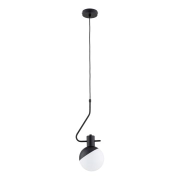 Luster na lanku ENIGMA 1xE14/10W/230V čierna/biela