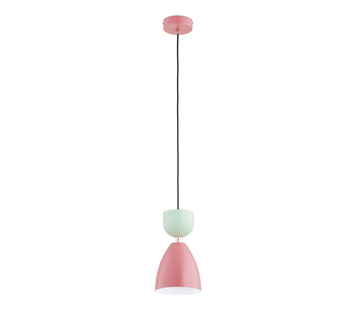 Luster na lanku ENTORI 1xE27/15W/230V ružová/mätová 61602