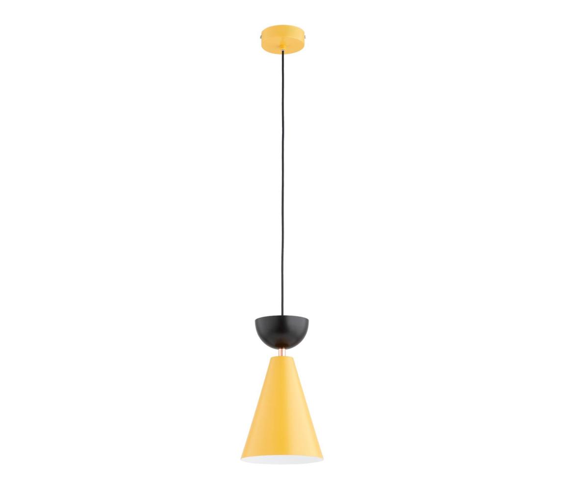 Luster na lanku ENTORI 1xE27/15W/230V žltá/čierna 61601