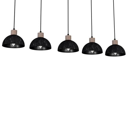 Luster na lanku ERIK 5xE27/60W/230V hnedá/čierna