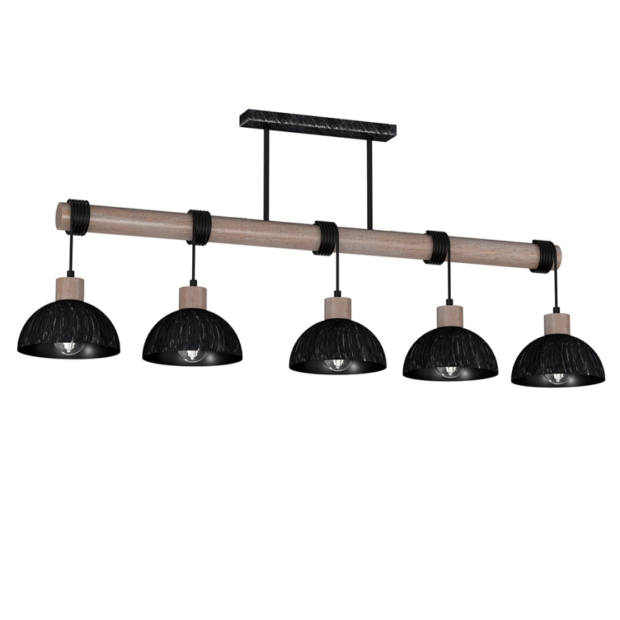 Luster na lanku ERIK 5xE27/60W/230V hnedá/čierna