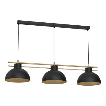 Luster na lanku ESTATE 3xE27/15W/230V čierna