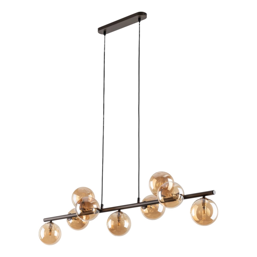 Luster na lanku ESTERA 9xG9/6W/230V hnedá/dymová béžová