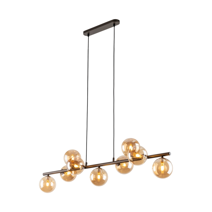 Luster na lanku ESTERA 9xG9/6W/230V hnedá/dymová béžová