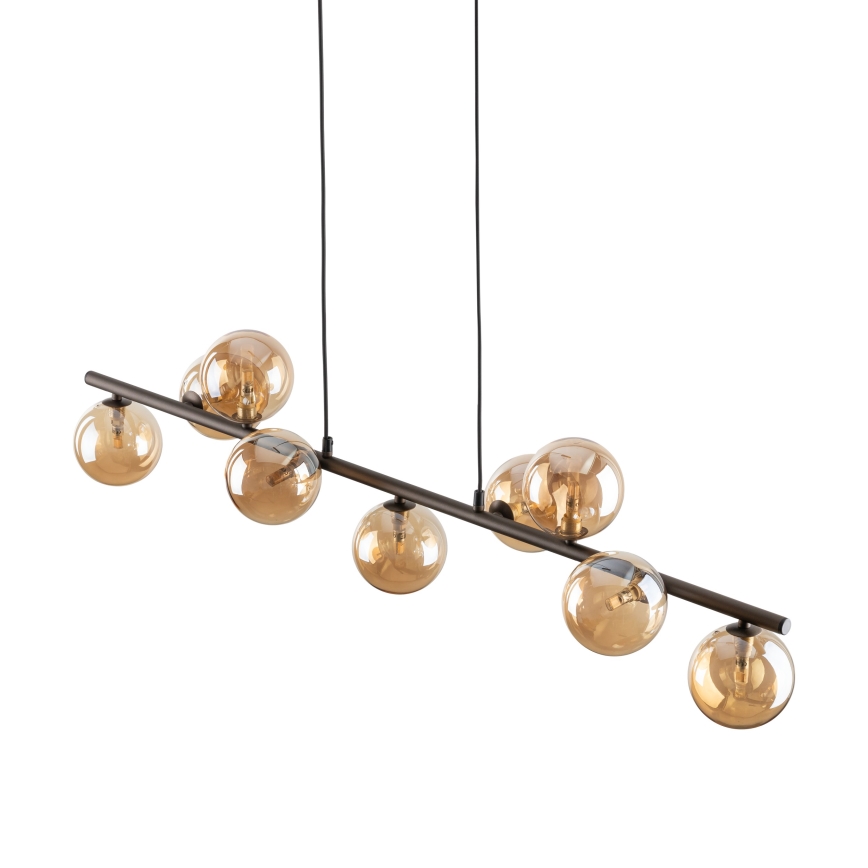 Luster na lanku ESTERA 9xG9/6W/230V hnedá/dymová béžová