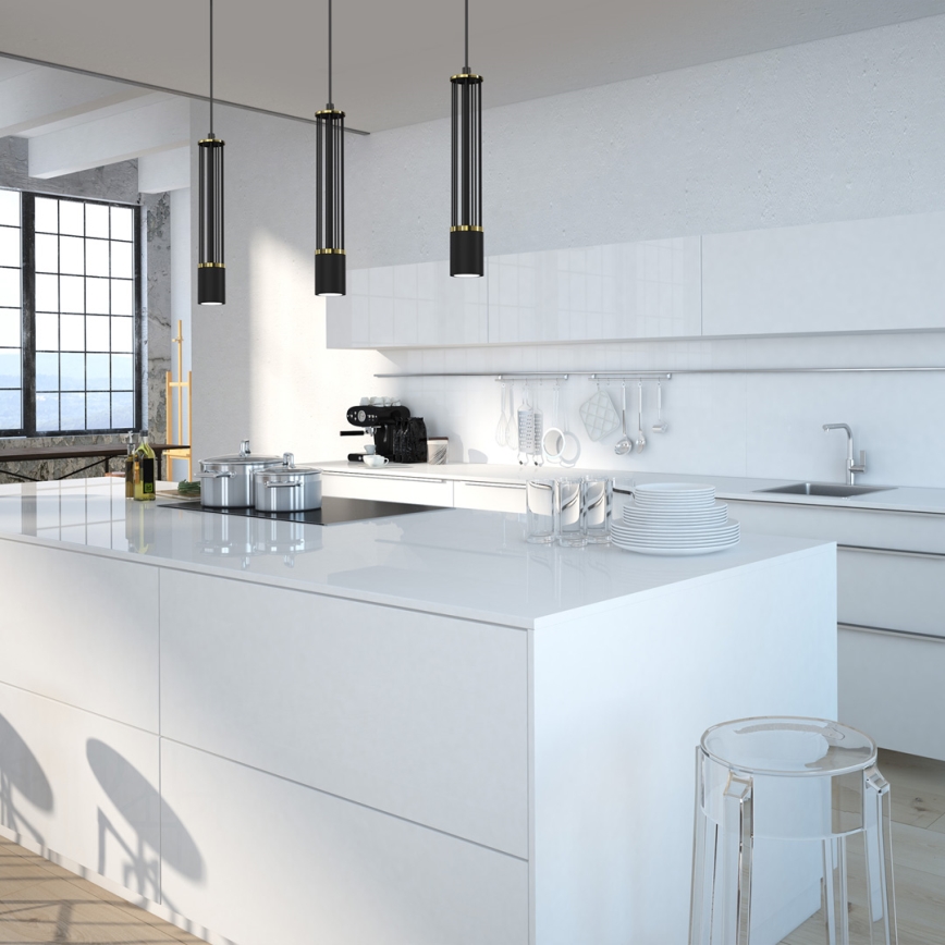 Luster na lanku ESTILO 3xGU10/40W/230V čierna